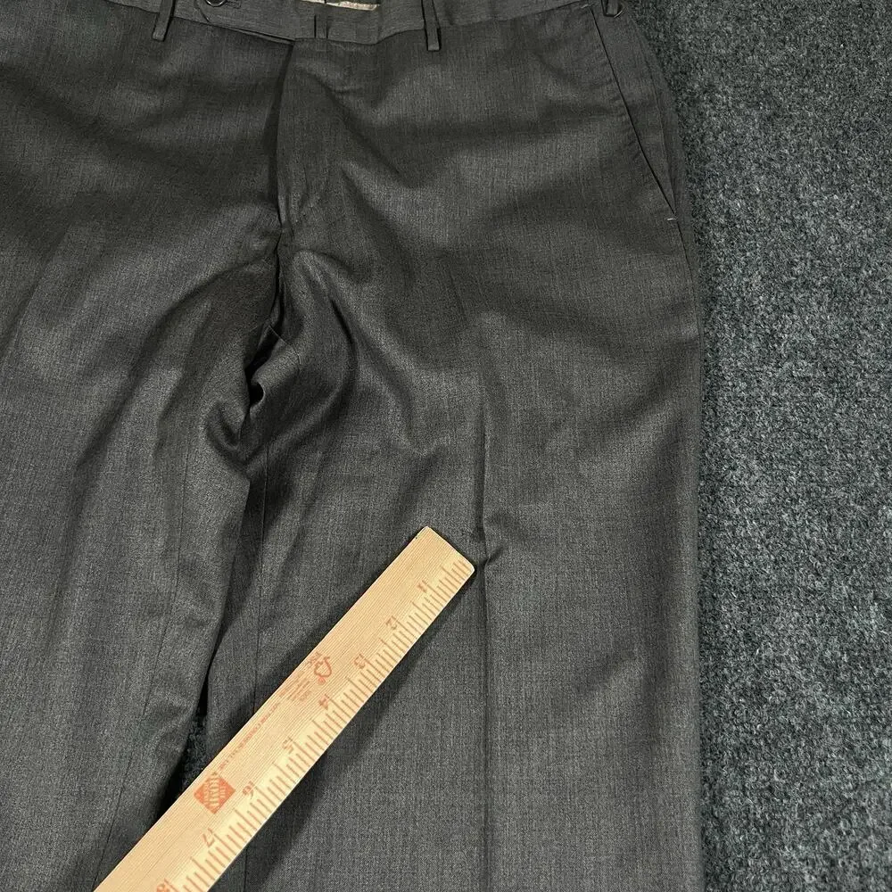 INCOTEX Pants Mens 36x26 Slowear Classic Fit Wool Trousers Dark Gray